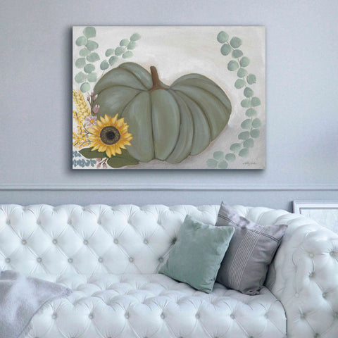 Image of 'Green Pumpkin' by Ashley Justice, Giclee Canvas Wall Art,54x40