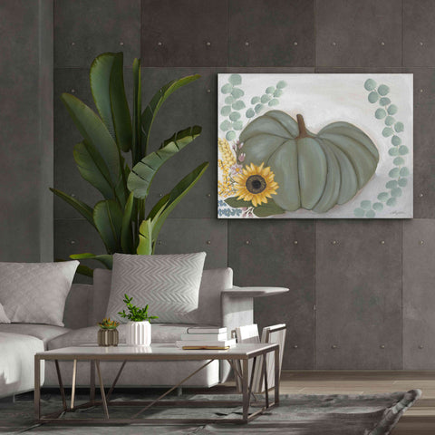 Image of 'Green Pumpkin' by Ashley Justice, Giclee Canvas Wall Art,54x40