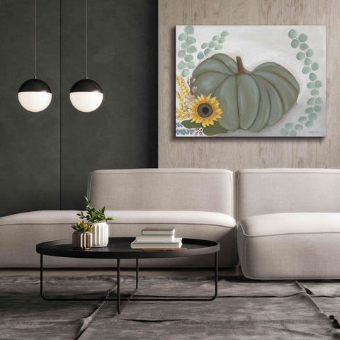 Image of 'Green Pumpkin' by Ashley Justice, Giclee Canvas Wall Art,54x40
