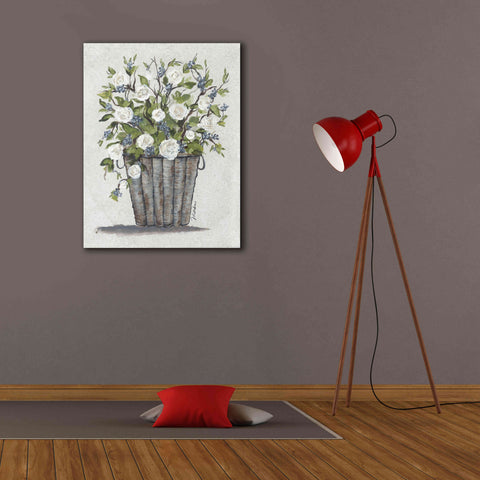 Image of 'Sweet Rose Basket' by Julie Norkus, Giclee Canvas Wall Art,26x34