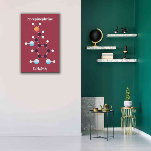 Image of 'Norepinephrine Molecule 2' by Epic Portfolio, Giclee Canvas Wall Art,26x40
