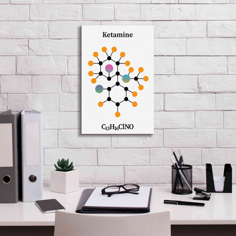 Image of 'Ketamine Molecule' by Epic Portfolio, Giclee Canvas Wall Art,12x18
