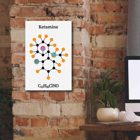 Image of 'Ketamine Molecule' by Epic Portfolio, Giclee Canvas Wall Art,12x18