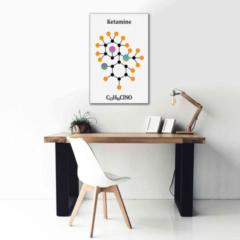 Image of 'Ketamine Molecule' by Epic Portfolio, Giclee Canvas Wall Art,26x40