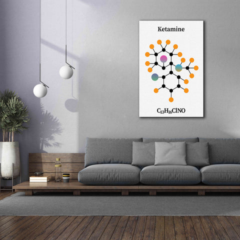 Image of 'Ketamine Molecule' by Epic Portfolio, Giclee Canvas Wall Art,40x60