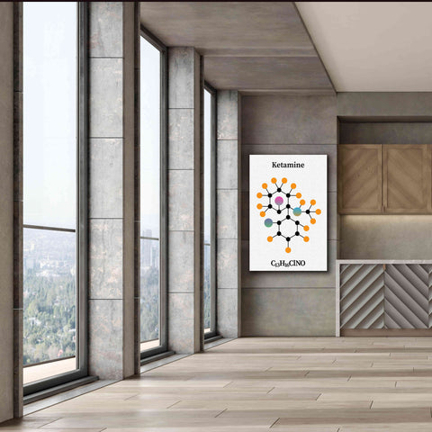 Image of 'Ketamine Molecule' by Epic Portfolio, Giclee Canvas Wall Art,40x60