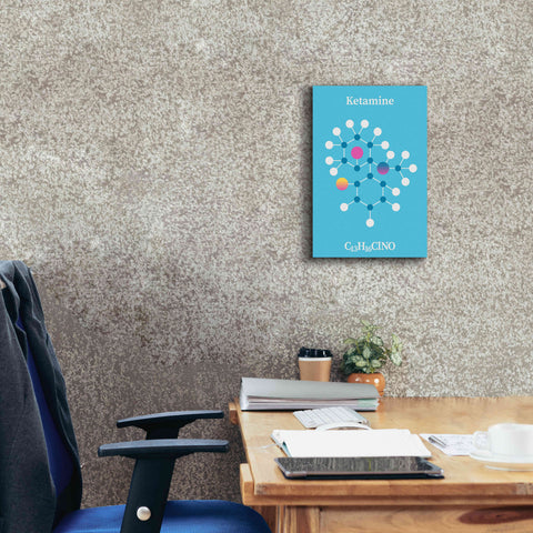 Image of 'Ketamine Molecule 2' by Epic Portfolio, Giclee Canvas Wall Art,12x18