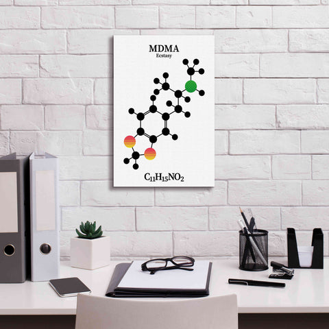 Image of 'MDMA Molecule' by Epic Portfolio, Giclee Canvas Wall Art,12x18