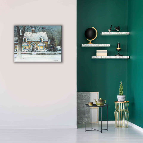Image of 'Snow Softly Falling' by John Rossini, Giclee Canvas Wall Art,34x26