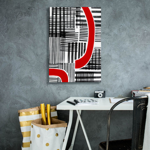 Image of 'Red Interrupted I' by Regina Moore, Canvas Wall Art,18 x 26