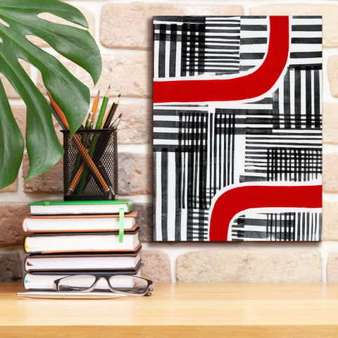 Image of 'Red Interrupted II' by Regina Moore, Canvas Wall Art,12 x 16