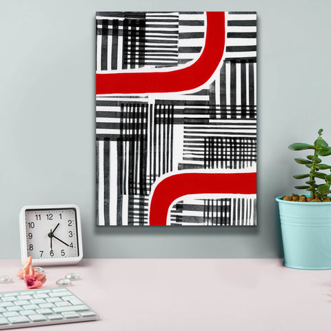 Image of 'Red Interrupted II' by Regina Moore, Canvas Wall Art,12 x 16