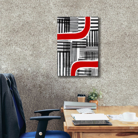Image of 'Red Interrupted II' by Regina Moore, Canvas Wall Art,18 x 26