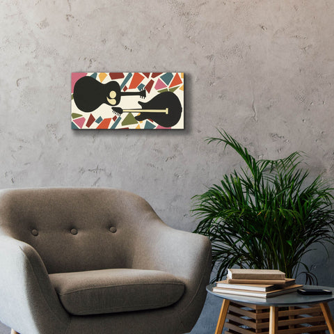 Image of 'Cut Paper Instruments Collection D' by Regina Moore, Canvas Wall Art,24 x 12