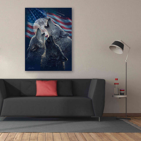 Image of 'Wolf Trinity Patriotic' by Collin Bogle, Canvas Wall Art,40x54