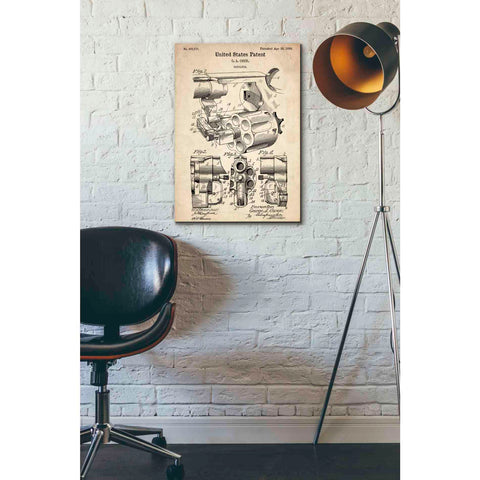 Image of 'Owen Revolver Vintage Patent' Canvas Wall Art,18 x 26