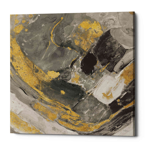 Image of 'Arroyo Gold and Black' by Albena Hristova, Canvas Wall Art