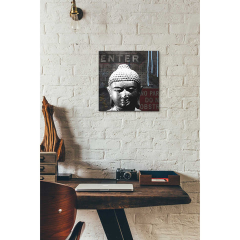 Image of 'Urban Buddha IV' by Linda Woods, Canvas Wall Art,12 x 12