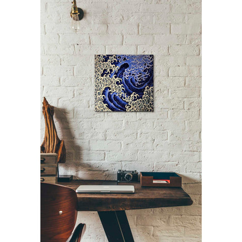 Image of 'Masculine Waves (Onami)' by Katsushika Hokusai Canvas Wall Art,12 x 12