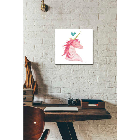 Image of 'Unicorn Magic I Heart Sq' by Melissa Averinos, Canvas Wall Art,12 x 12