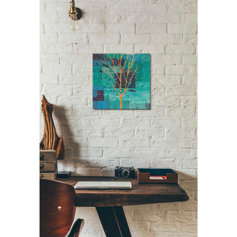 Image of 'Watercolor Forest V Peacock' by Veronique Charron, Canvas Wall Art,12 x 12