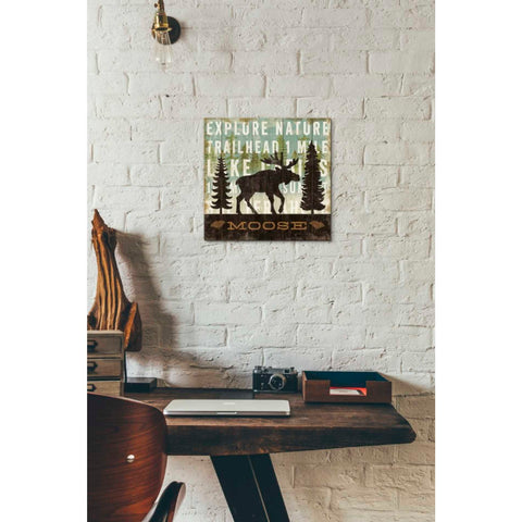 Image of 'Simple Living Moose' by Michael Mullan, Canvas Wall Art,12 x 12