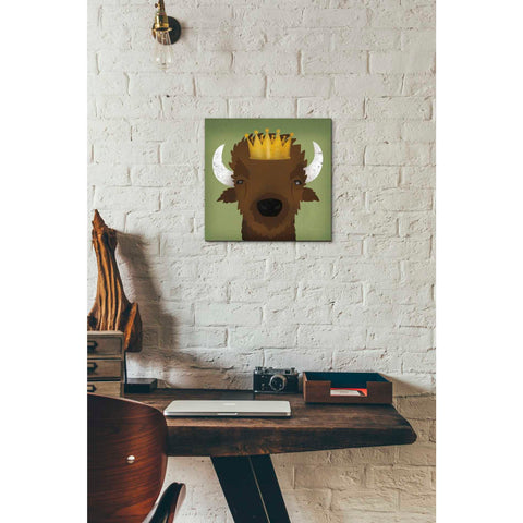 Image of 'Buffalo III with Crown' by Ryan Fowler, Canvas Wall Art,12 x 12