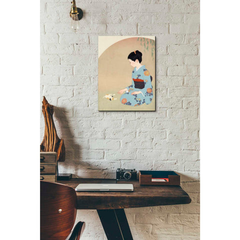 Image of 'Cat And Woman' by Sai Tamiya, Canvas Wall Art,12 x 16