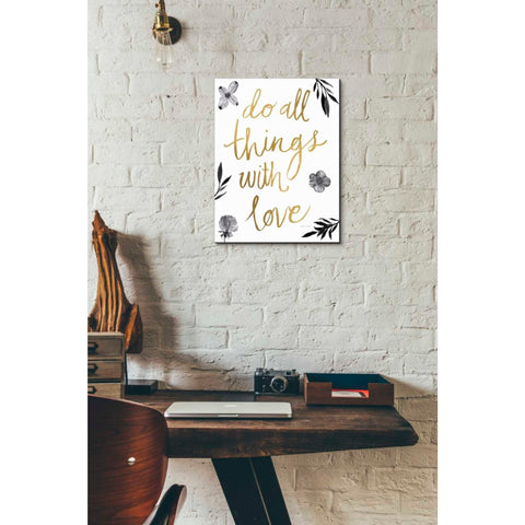 Image of 'Do All Things with Love BW' by Sara Zieve Miller, Canvas Wall Art,12 x 16