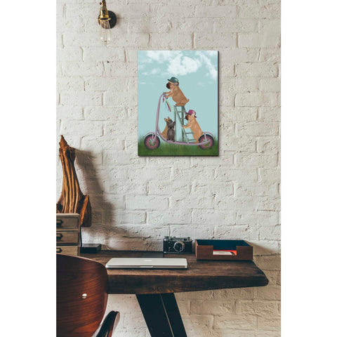 Image of 'French Bulldog Scooter' by Fab Funky Giclee Canvas Wall Art