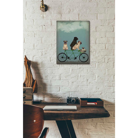 Image of 'Pug Tandem' by Fab Funky Giclee Canvas Wall Art
