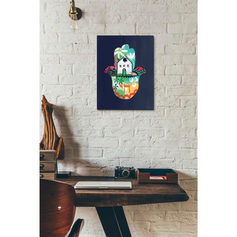 Image of 'Colorful Home Hamsa' by Linda Woods, Canvas Wall Art,12 x 16