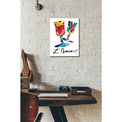 Image of 'L'Chaim Glass' by Linda Woods, Canvas Wall Art,12 x 16