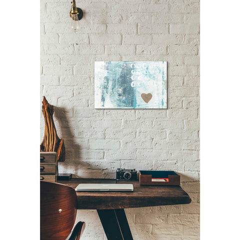 Image of 'Heart In The Sand' by Linda Woods, Canvas Wall Art,12 x 18
