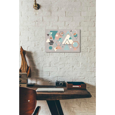 Image of 'Abstract Geo I Gray' by Veronique Charron, Canvas Wall Art,18 x 12