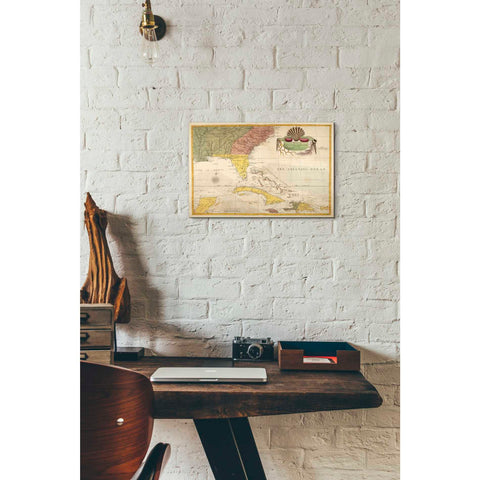 Image of 'Map of Carolina, Florida & the Bahama Islands' by Mark Catesby Giclee Canvas Wall Art