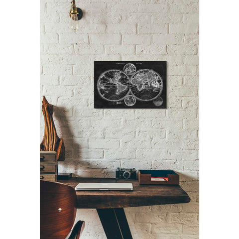 Image of 'Charcoal World Map' by Studio W Canvas Wall Art,18 x 12
