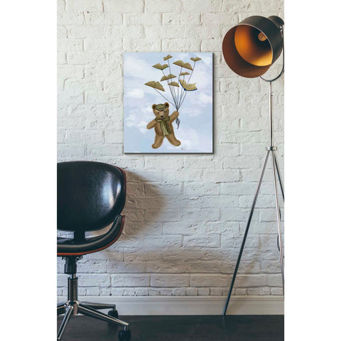 Image of 'Bear with Book Butterflies' by Fab Funky Giclee Canvas Wall Art