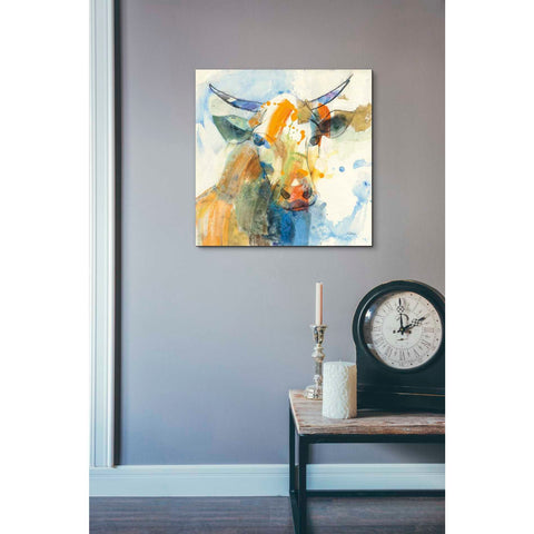 Image of 'Happy Cows I' by Albena Hristova, Canvas Wall Art,18 x 18