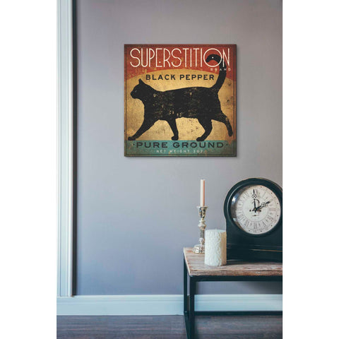 Image of 'Superstition Black Pepper Cat' by Ryan Fowler, Canvas Wall Art,18 x 18