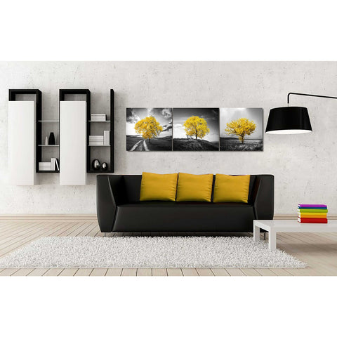 Image of 'Vibrant Tree Series: Gold Triptych (Set of 3)' Canvas Wall Art,54 x 18