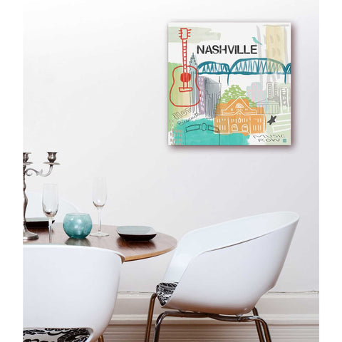 Image of 'Nashville' by Linda Woods, Canvas Wall Art,18 x 18