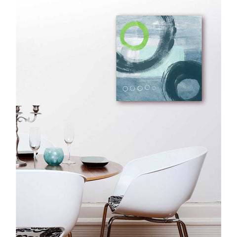 Image of 'Blue Circles I' by Linda Woods, Canvas Wall Art,18 x 18