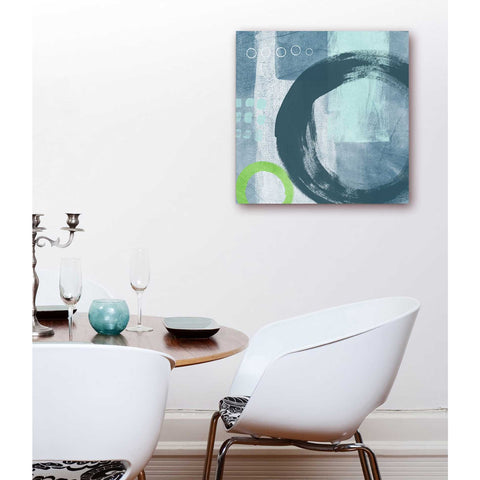 Image of 'Blue Circles II' by Linda Woods, Canvas Wall Art,18 x 18