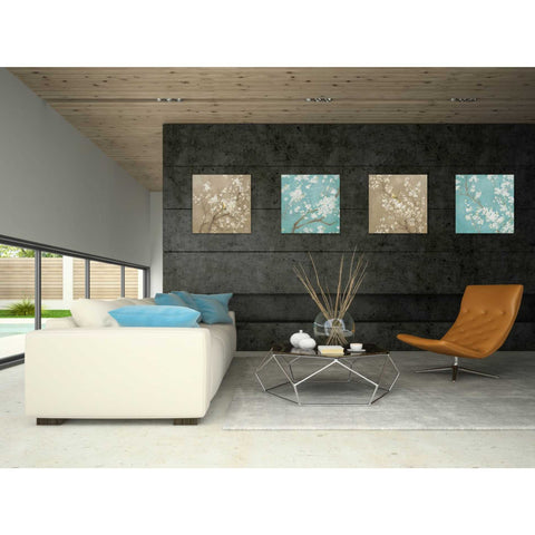 Image of 'White Cherry Blossom II on Blue' by Danhui Nai, Canvas Wall Art,18 x 18
