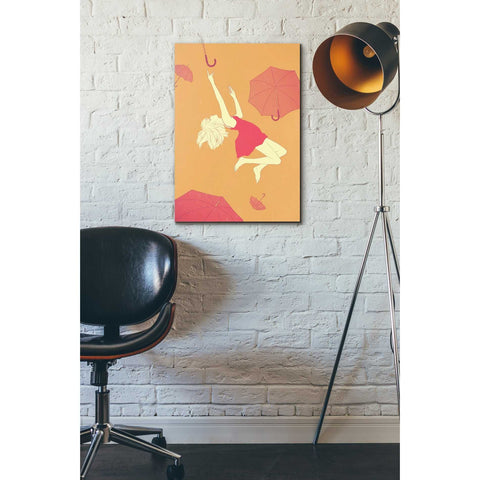 Image of 'Flying Umbrellas' by Sai Tamiya, Canvas Wall Art,18 x 26