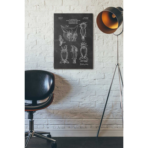 Image of 'Scarecrow Owl Blueprint Patent Chalkboard' Canvas Wall Art,18 x 26