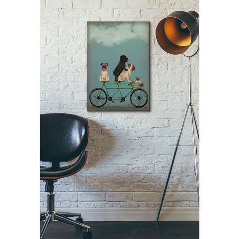 Image of 'Pug Tandem' by Fab Funky Giclee Canvas Wall Art