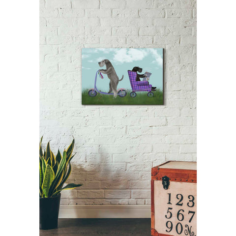 Image of 'Schnauzer Scooter' by Fab Funky Giclee Canvas Wall Art