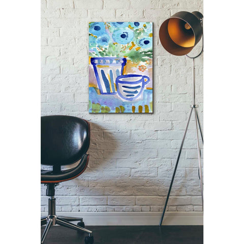 Image of 'Tea And Flowers I' by Linda Woods, Canvas Wall Art,18 x 26